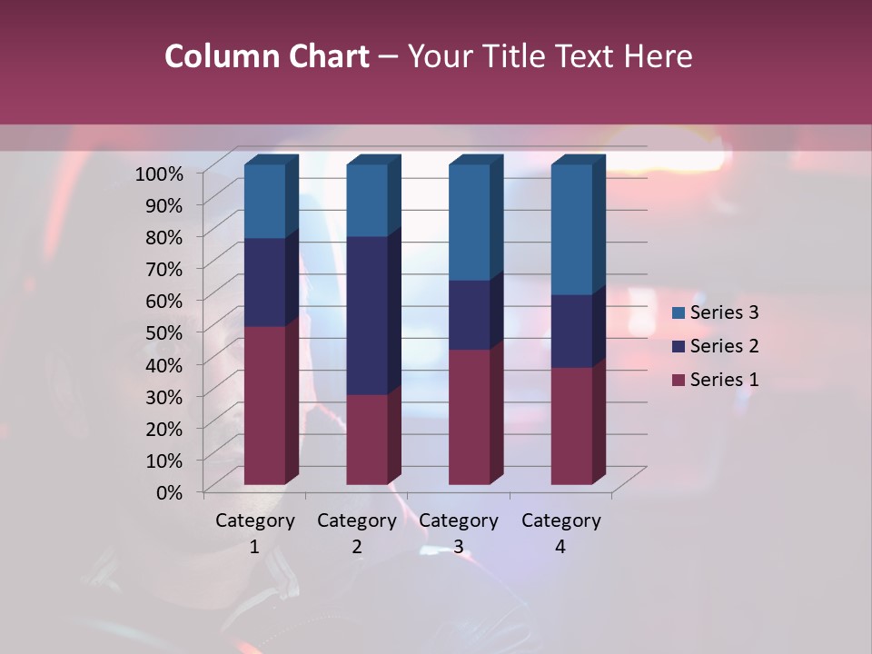A Man Driving A Car With A Red Light In The Background PowerPoint Template