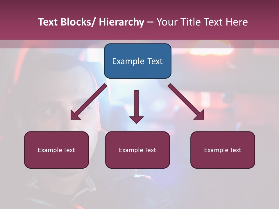 A Man Driving A Car With A Red Light In The Background PowerPoint Template