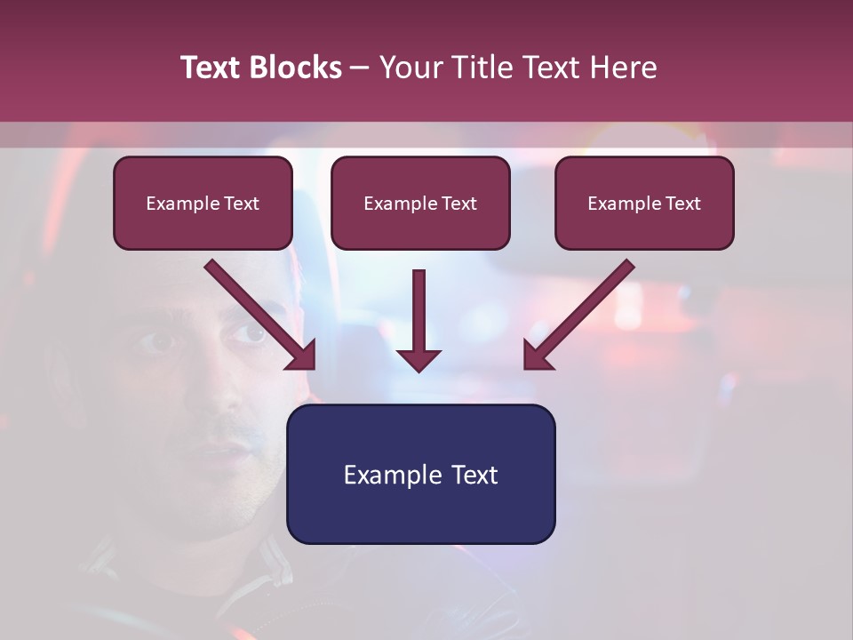 A Man Driving A Car With A Red Light In The Background PowerPoint Template
