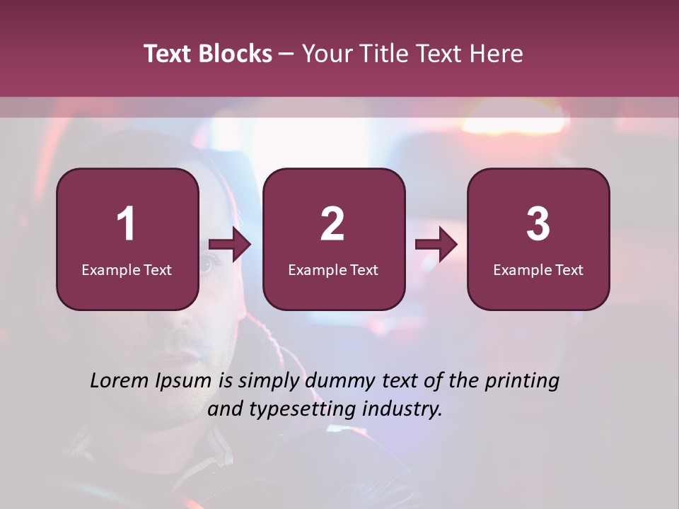 A Man Driving A Car With A Red Light In The Background PowerPoint Template