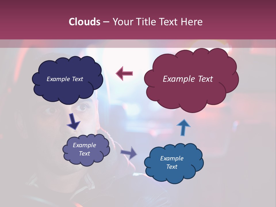 A Man Driving A Car With A Red Light In The Background PowerPoint Template