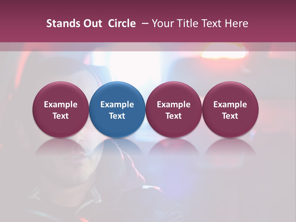 A Man Driving A Car With A Red Light In The Background PowerPoint Template