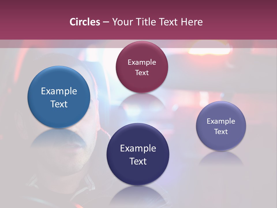 A Man Driving A Car With A Red Light In The Background PowerPoint Template