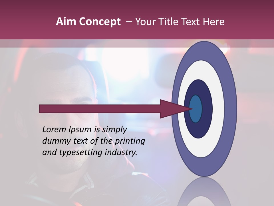 A Man Driving A Car With A Red Light In The Background PowerPoint Template