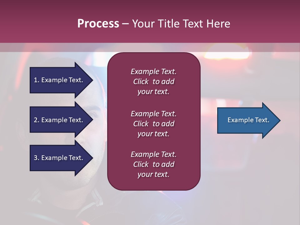 A Man Driving A Car With A Red Light In The Background PowerPoint Template