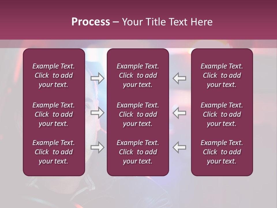 A Man Driving A Car With A Red Light In The Background PowerPoint Template