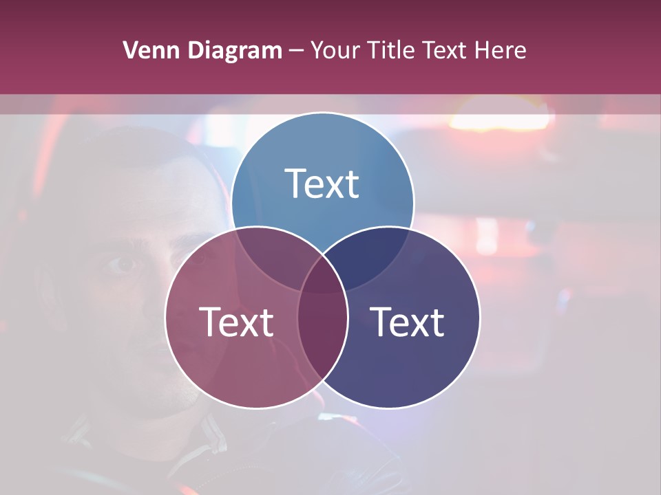 A Man Driving A Car With A Red Light In The Background PowerPoint Template