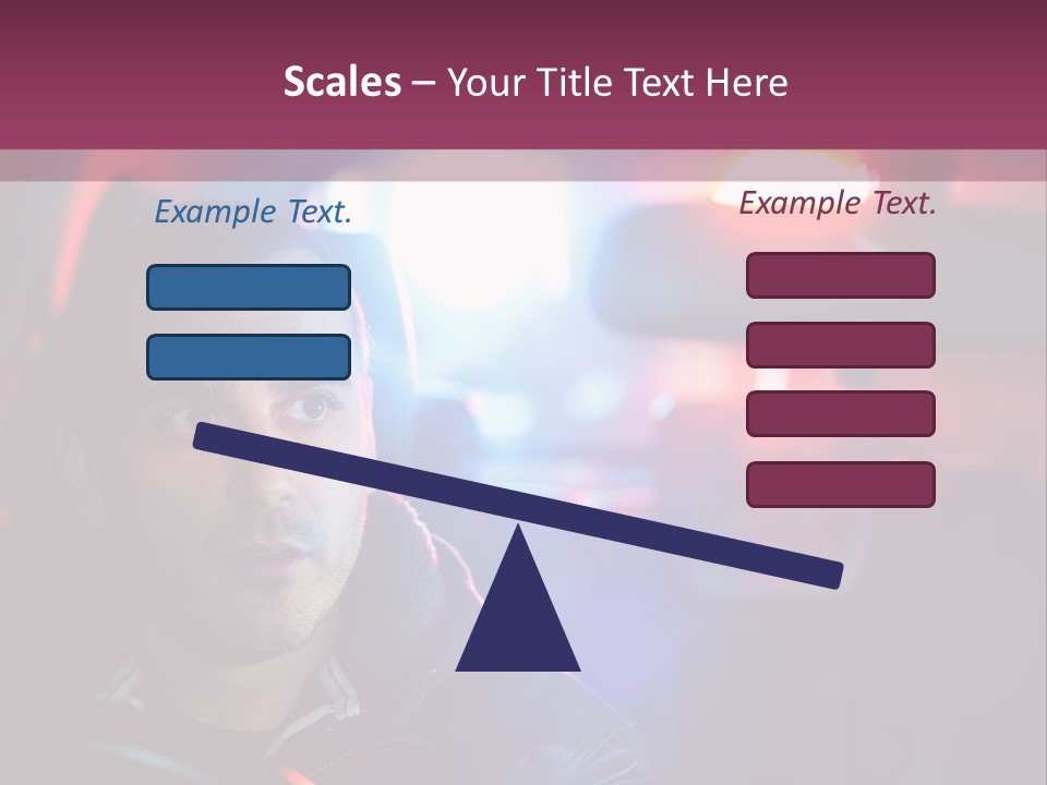 A Man Driving A Car With A Red Light In The Background PowerPoint Template