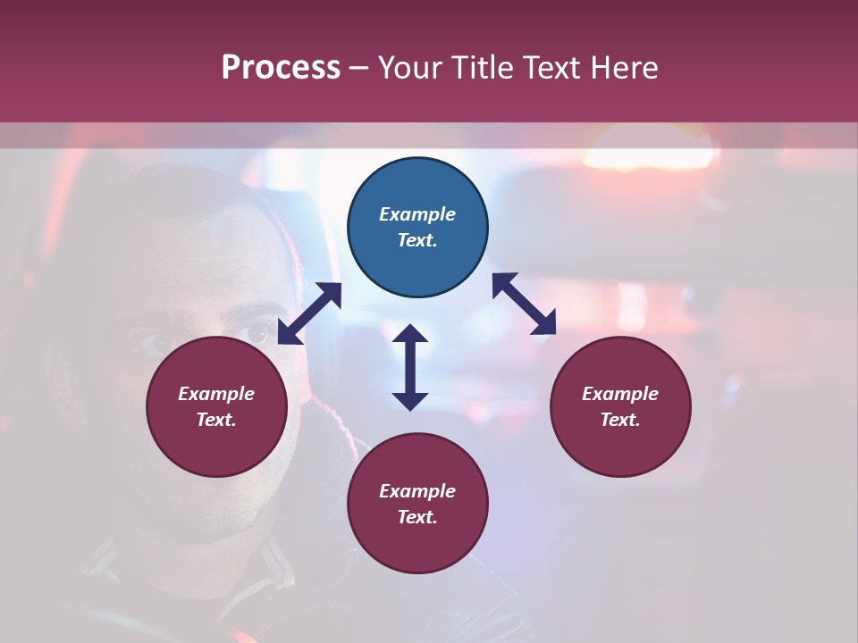 A Man Driving A Car With A Red Light In The Background PowerPoint Template