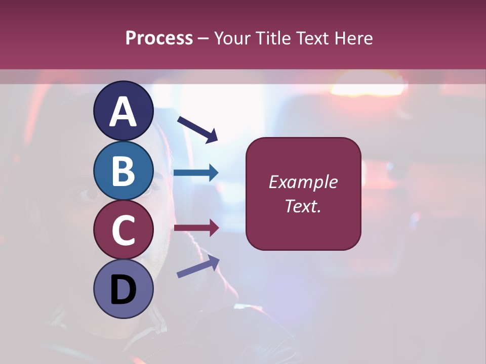 A Man Driving A Car With A Red Light In The Background PowerPoint Template