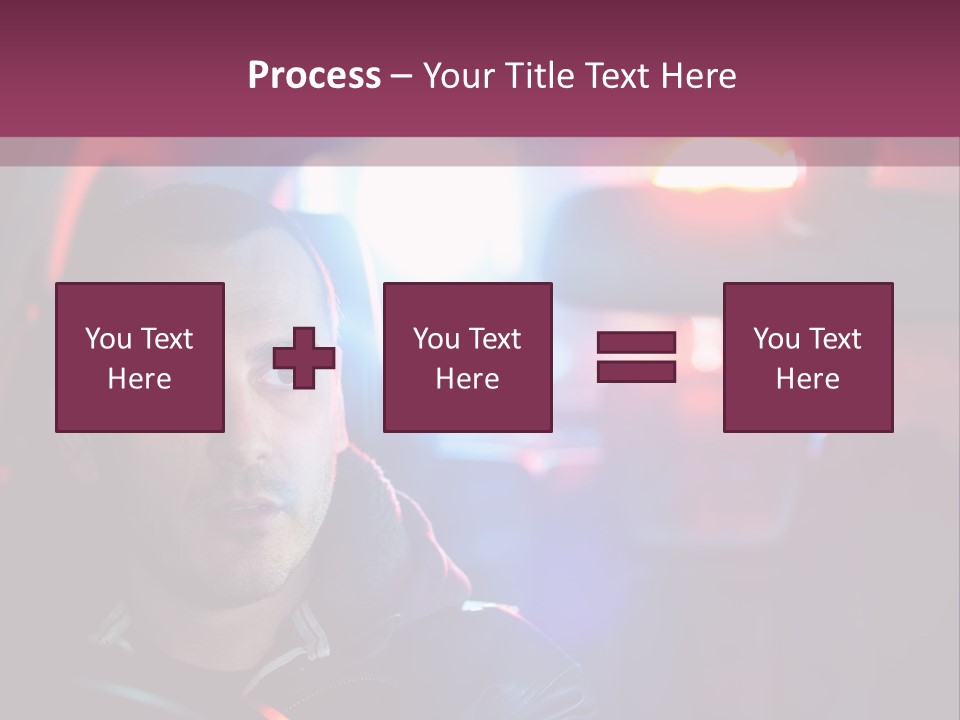A Man Driving A Car With A Red Light In The Background PowerPoint Template