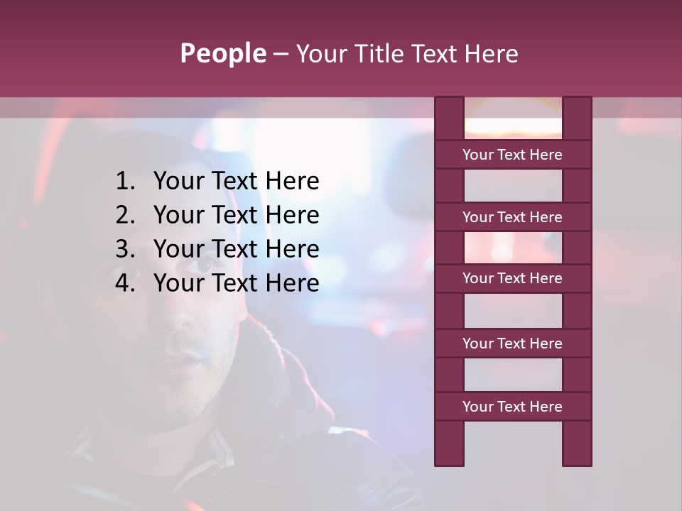 A Man Driving A Car With A Red Light In The Background PowerPoint Template