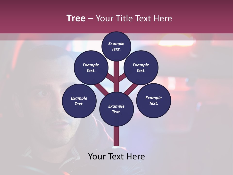 A Man Driving A Car With A Red Light In The Background PowerPoint Template