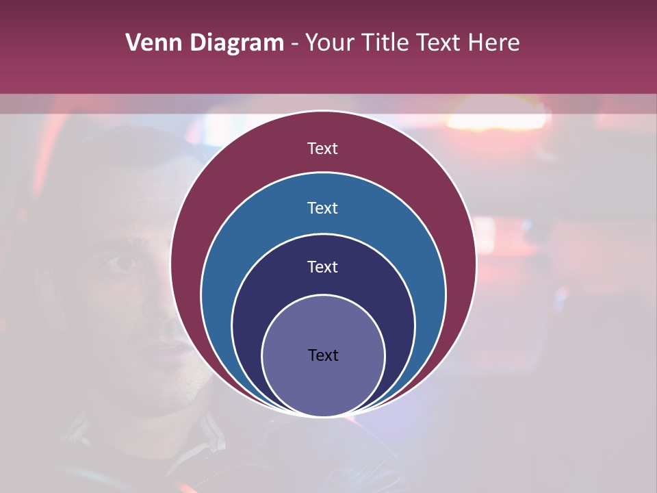 A Man Driving A Car With A Red Light In The Background PowerPoint Template