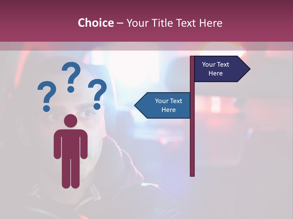 A Man Driving A Car With A Red Light In The Background PowerPoint Template