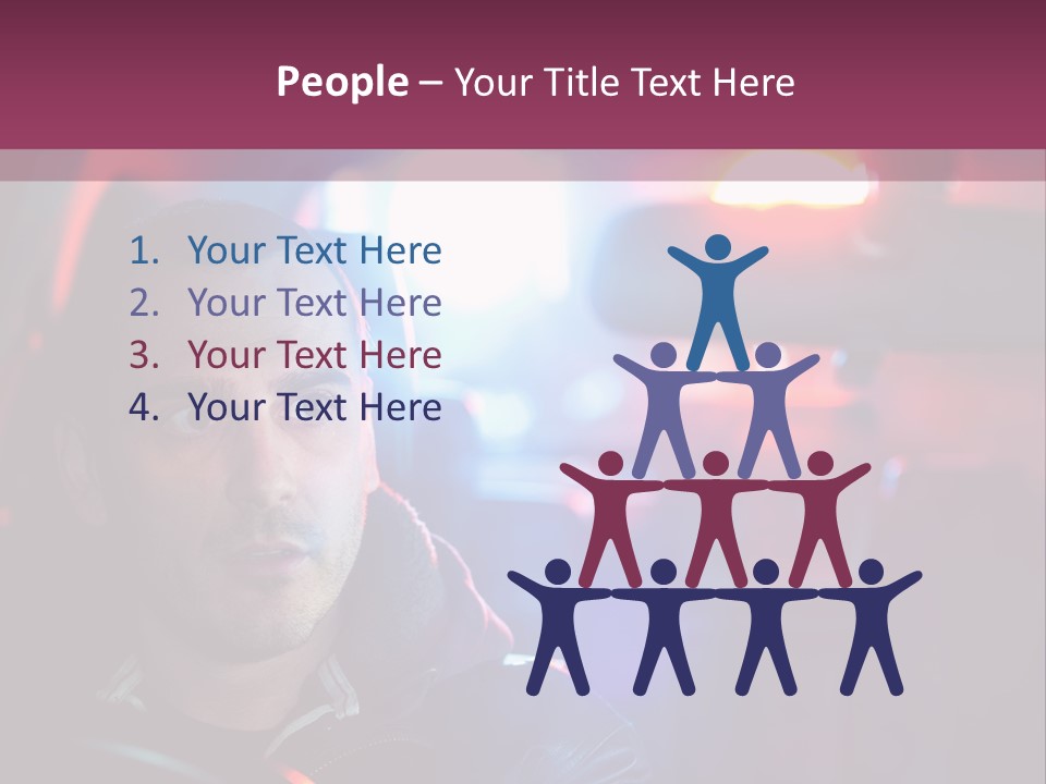 A Man Driving A Car With A Red Light In The Background PowerPoint Template