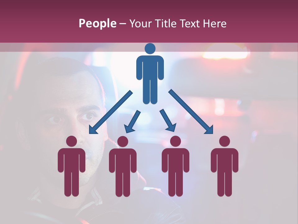 A Man Driving A Car With A Red Light In The Background PowerPoint Template