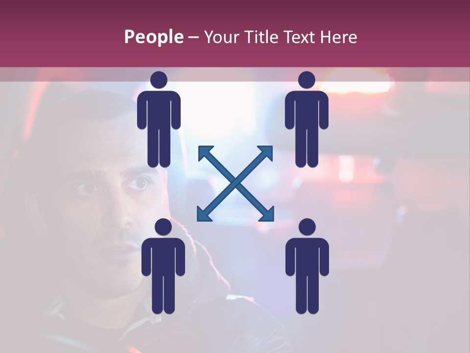 A Man Driving A Car With A Red Light In The Background PowerPoint Template