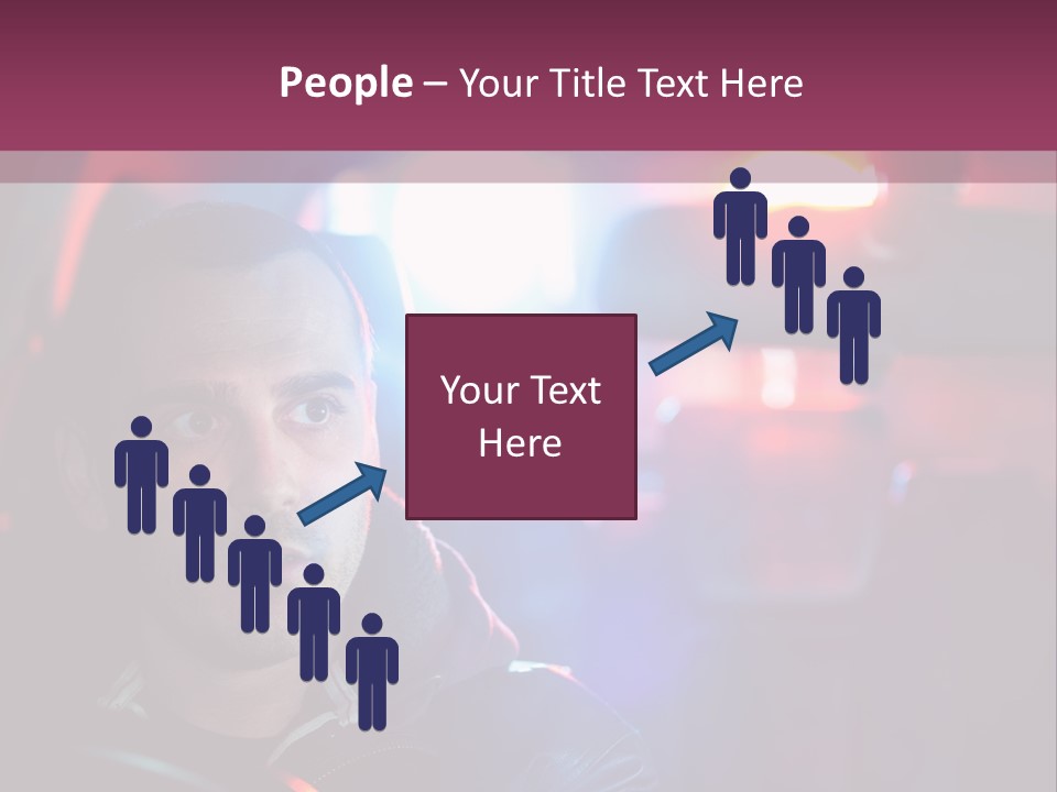 A Man Driving A Car With A Red Light In The Background PowerPoint Template