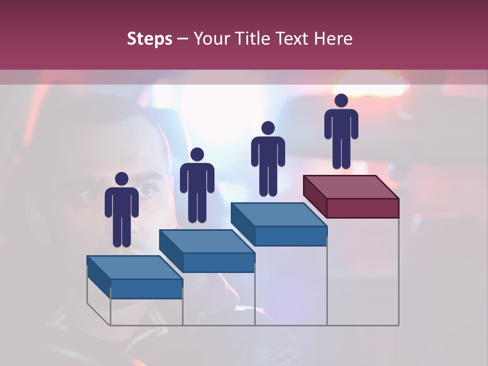 A Man Driving A Car With A Red Light In The Background PowerPoint Template