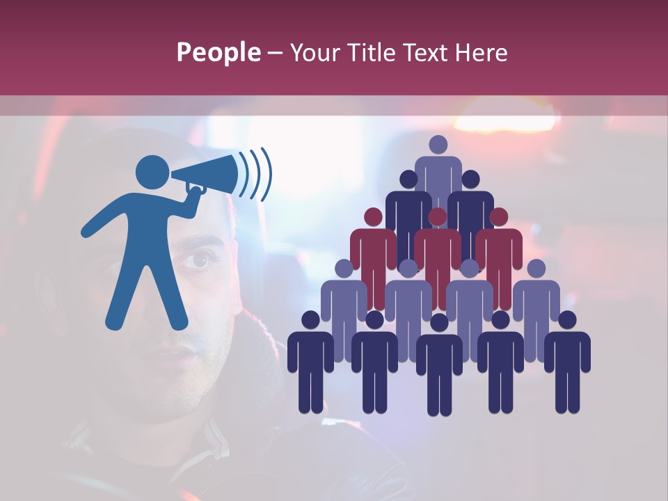 A Man Driving A Car With A Red Light In The Background PowerPoint Template