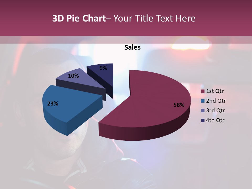 A Man Driving A Car With A Red Light In The Background PowerPoint Template
