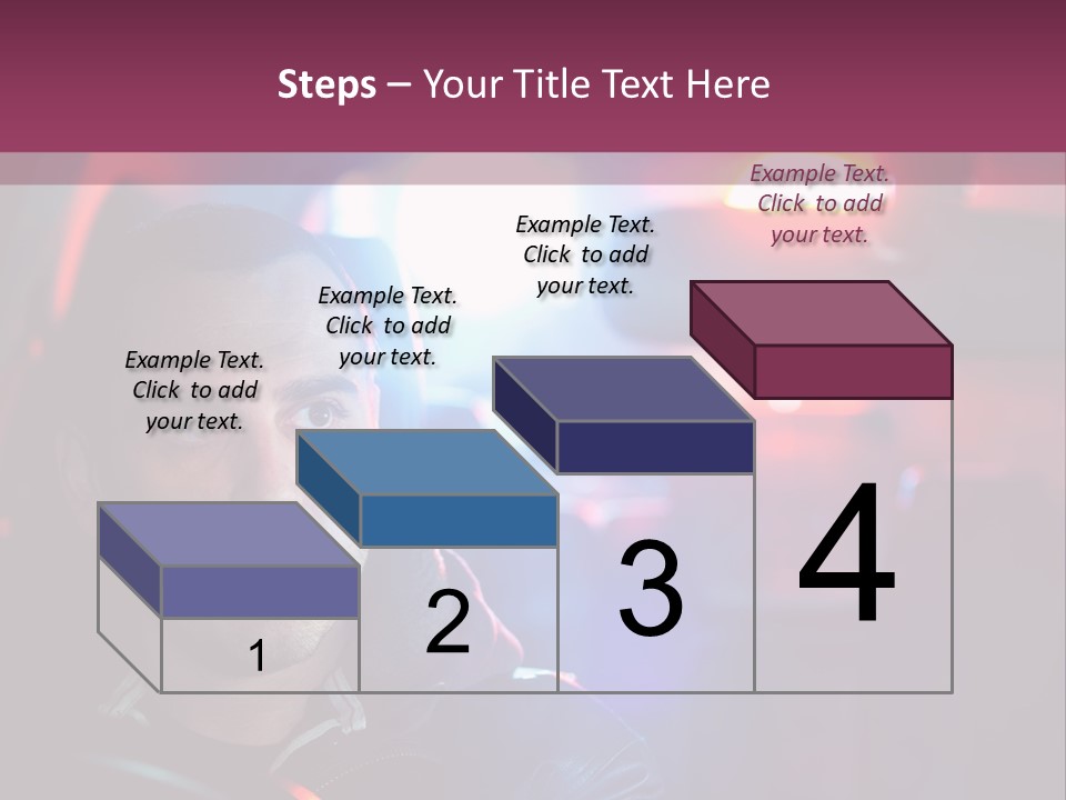 A Man Driving A Car With A Red Light In The Background PowerPoint Template