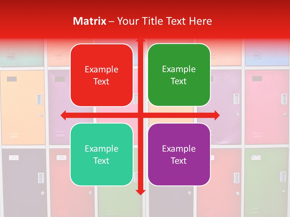 A Wall Of Colorful Lockers With A Name Of Presentation PowerPoint Template