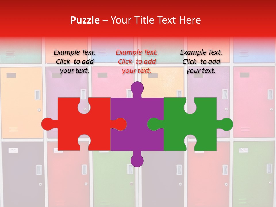 A Wall Of Colorful Lockers With A Name Of Presentation PowerPoint Template