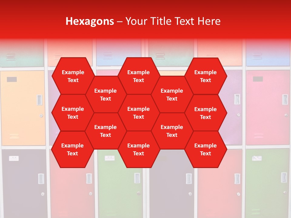 A Wall Of Colorful Lockers With A Name Of Presentation PowerPoint Template