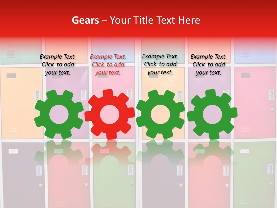 A Wall Of Colorful Lockers With A Name Of Presentation PowerPoint Template