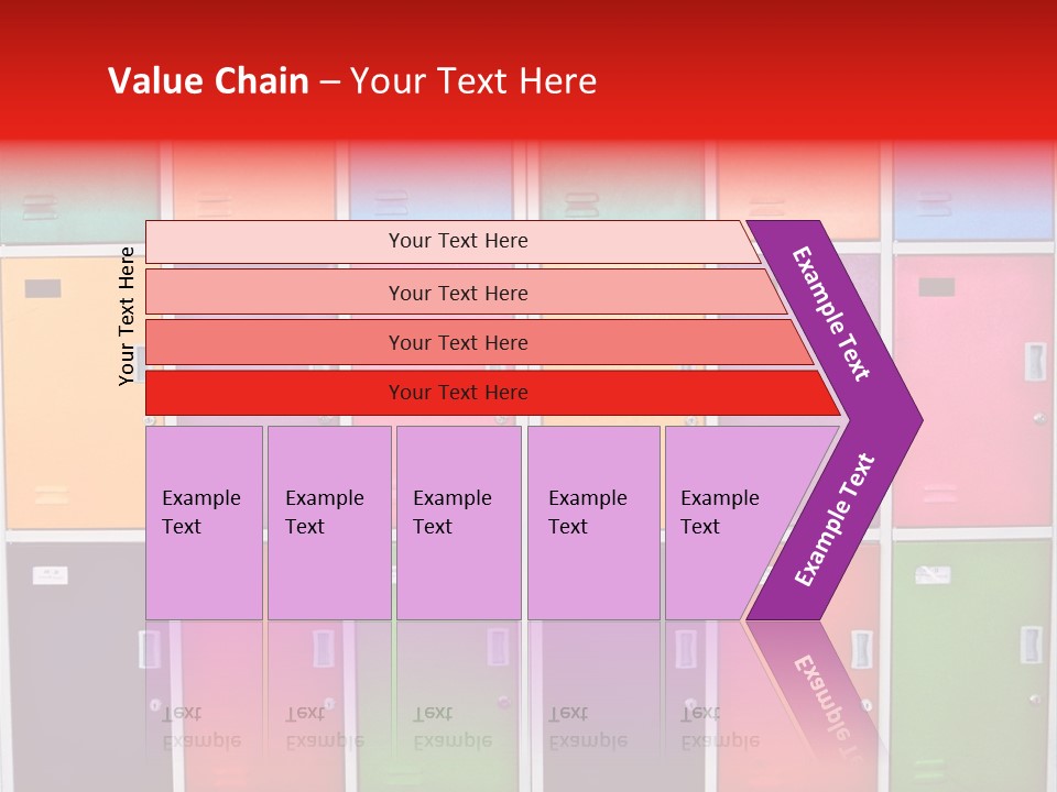 A Wall Of Colorful Lockers With A Name Of Presentation PowerPoint Template