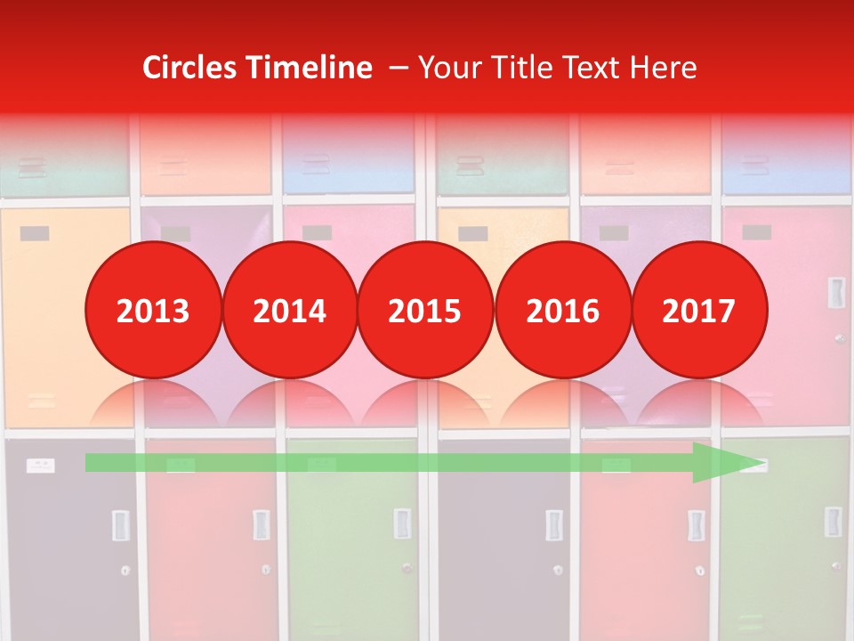 A Wall Of Colorful Lockers With A Name Of Presentation PowerPoint Template