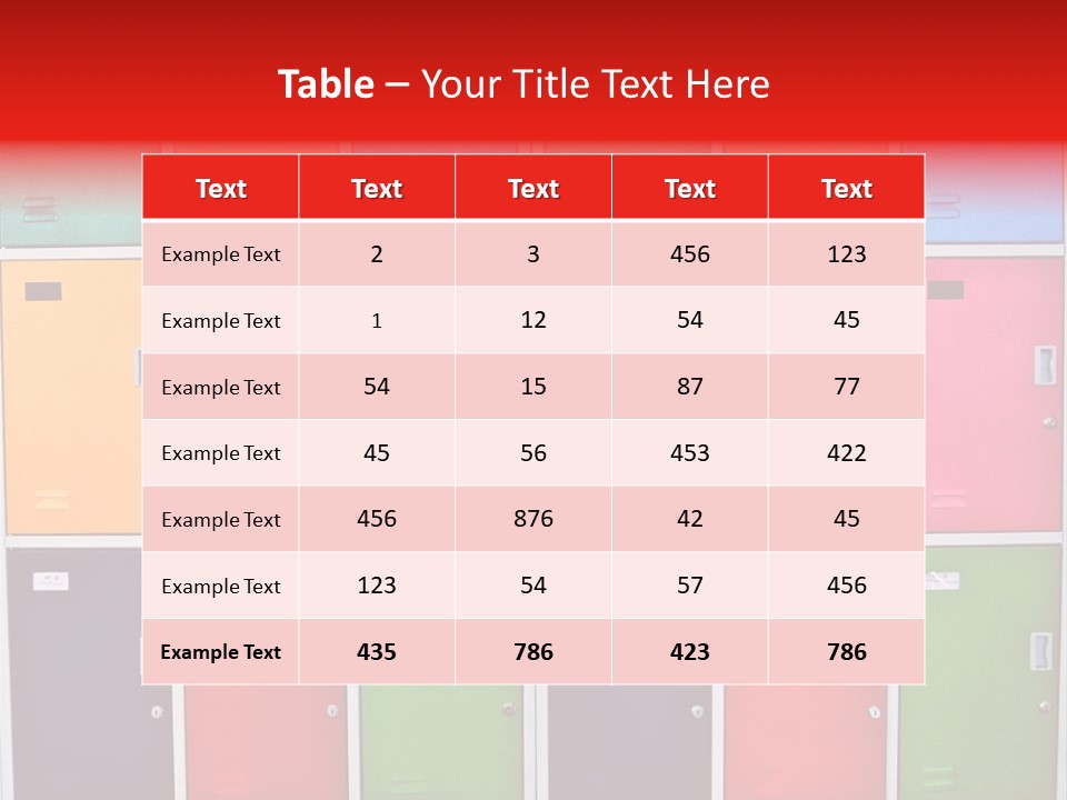 A Wall Of Colorful Lockers With A Name Of Presentation PowerPoint Template