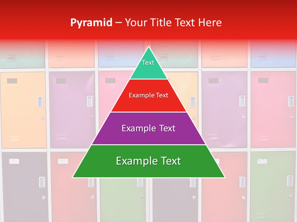 A Wall Of Colorful Lockers With A Name Of Presentation PowerPoint Template