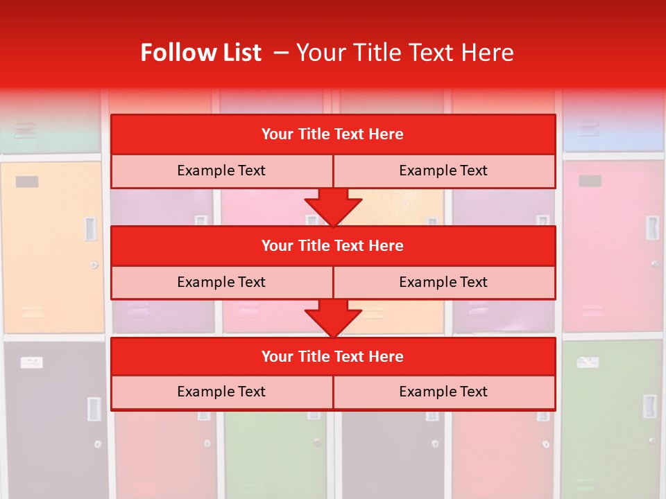 A Wall Of Colorful Lockers With A Name Of Presentation PowerPoint Template
