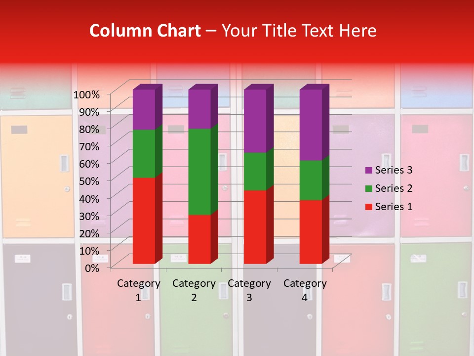 A Wall Of Colorful Lockers With A Name Of Presentation PowerPoint Template