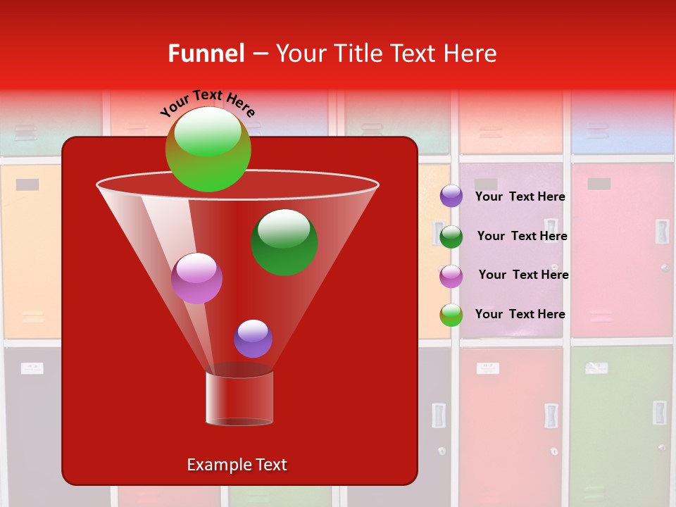 A Wall Of Colorful Lockers With A Name Of Presentation PowerPoint Template