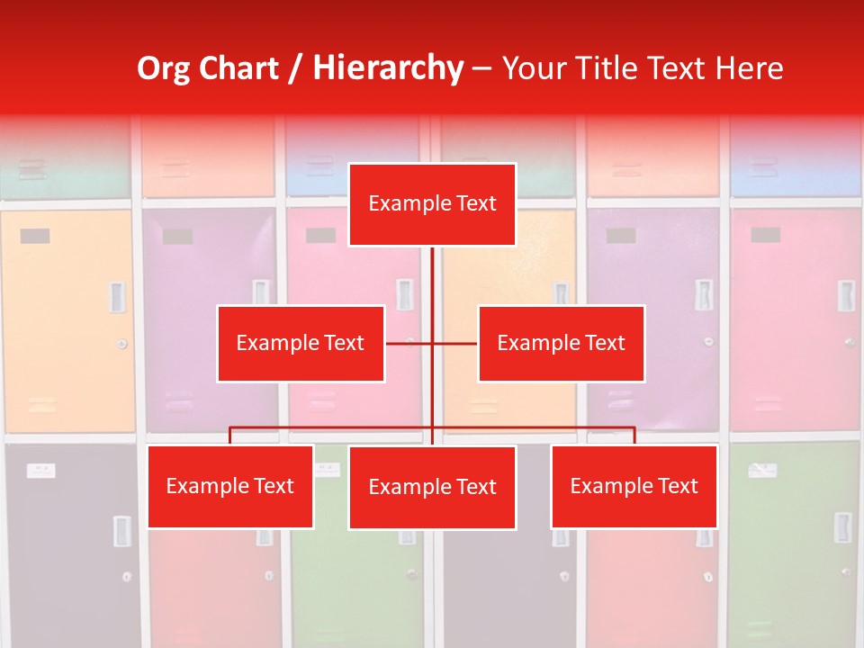 A Wall Of Colorful Lockers With A Name Of Presentation PowerPoint Template