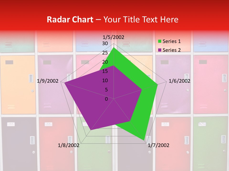 A Wall Of Colorful Lockers With A Name Of Presentation PowerPoint Template