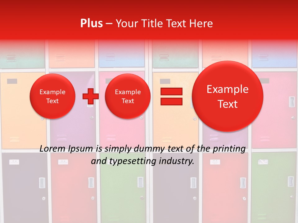 A Wall Of Colorful Lockers With A Name Of Presentation PowerPoint Template