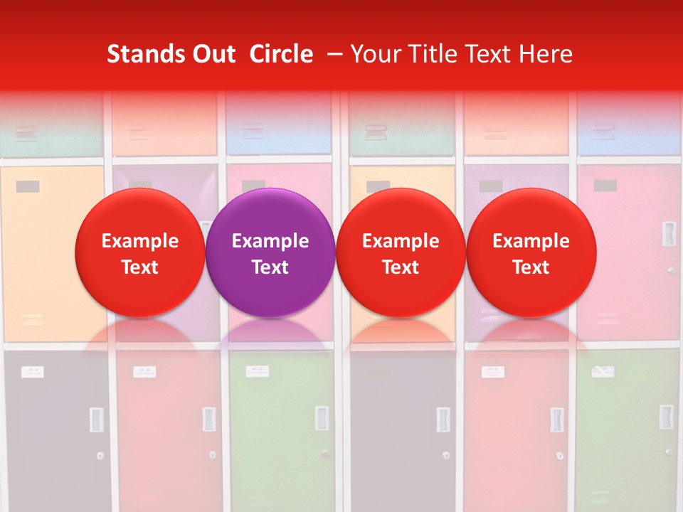 A Wall Of Colorful Lockers With A Name Of Presentation PowerPoint Template