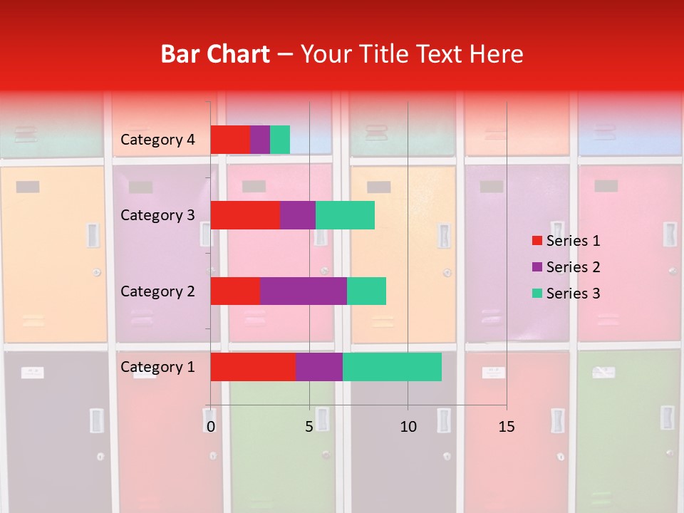 A Wall Of Colorful Lockers With A Name Of Presentation PowerPoint Template
