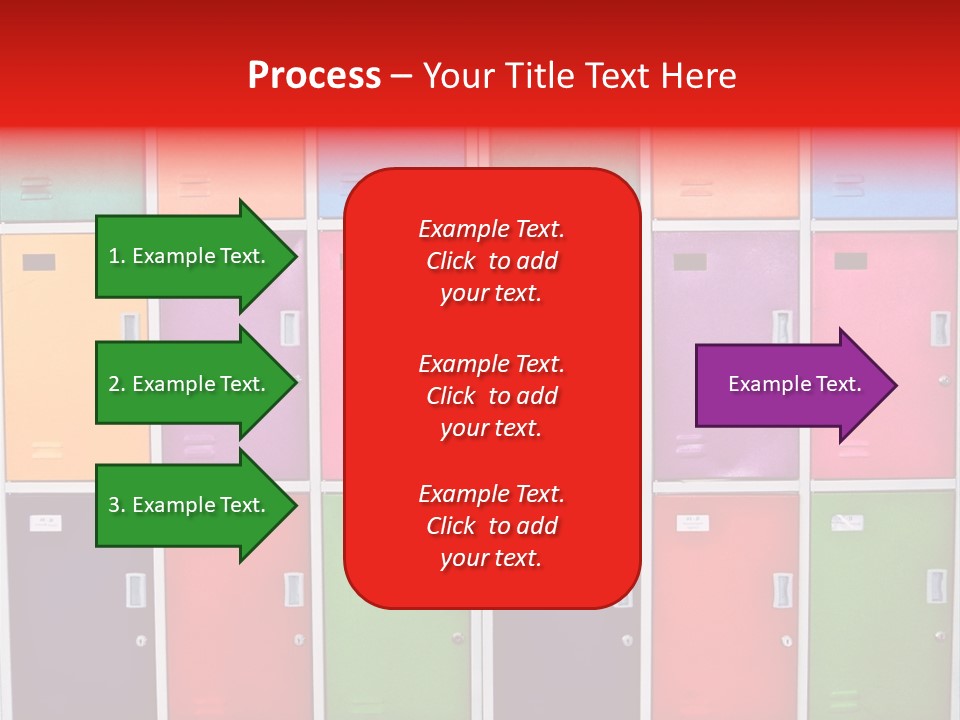 A Wall Of Colorful Lockers With A Name Of Presentation PowerPoint Template