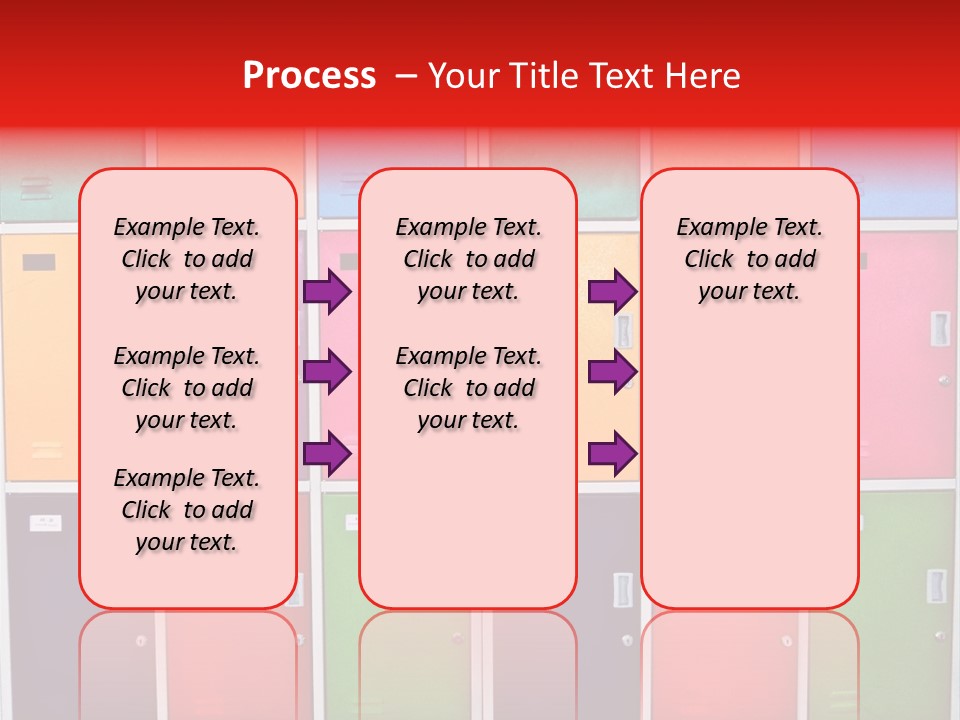 A Wall Of Colorful Lockers With A Name Of Presentation PowerPoint Template