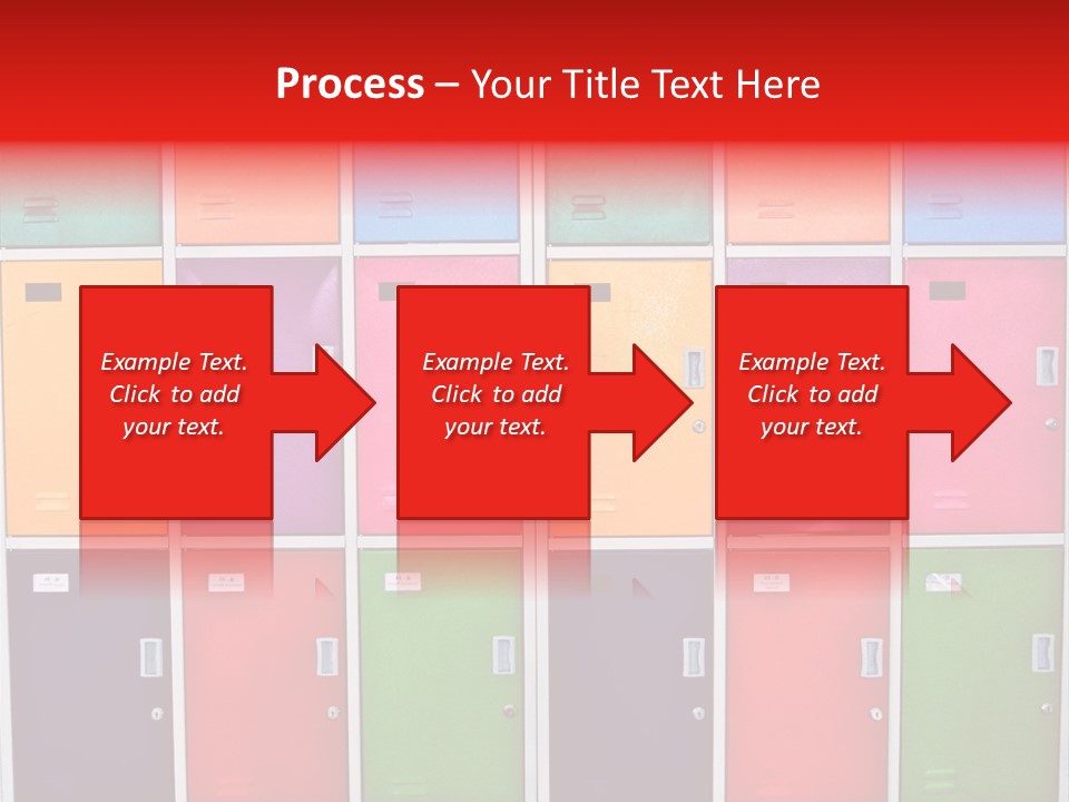 A Wall Of Colorful Lockers With A Name Of Presentation PowerPoint Template