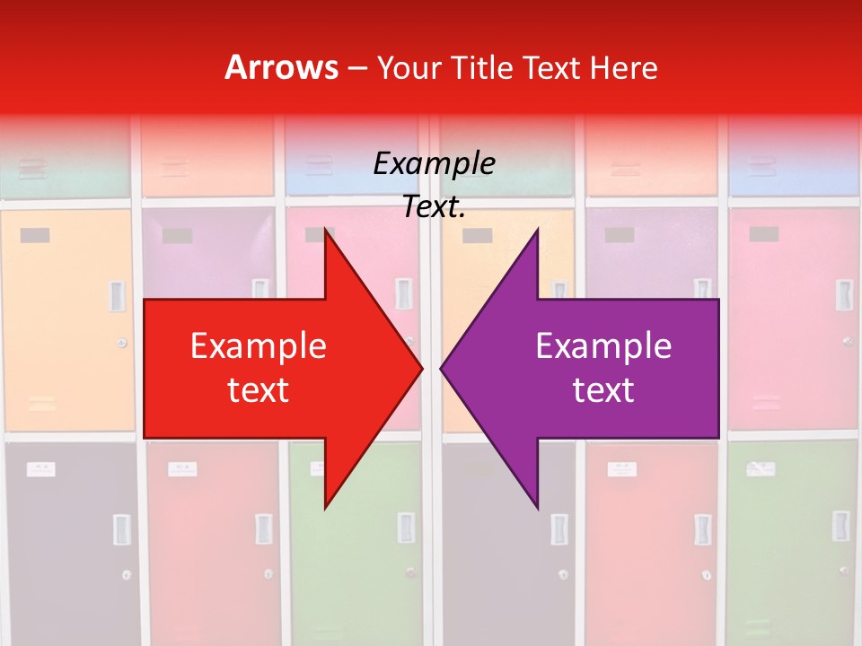 A Wall Of Colorful Lockers With A Name Of Presentation PowerPoint Template