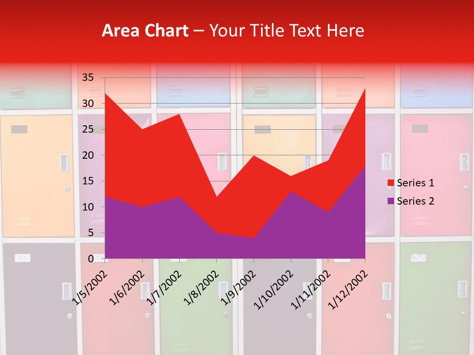 A Wall Of Colorful Lockers With A Name Of Presentation PowerPoint Template