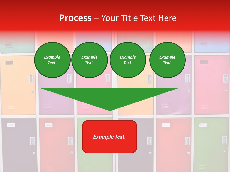 A Wall Of Colorful Lockers With A Name Of Presentation PowerPoint Template