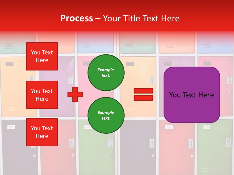 A Wall Of Colorful Lockers With A Name Of Presentation PowerPoint Template